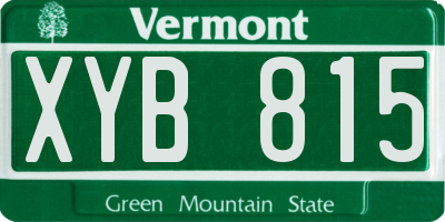 VT license plate XYB815