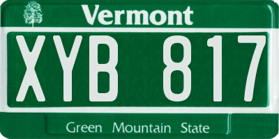 VT license plate XYB817