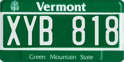 VT license plate XYB818