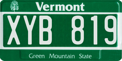 VT license plate XYB819