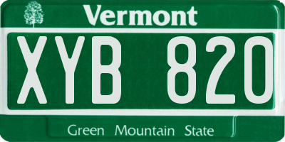VT license plate XYB820