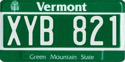 VT license plate XYB821