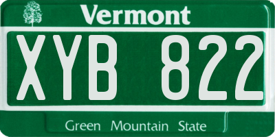 VT license plate XYB822