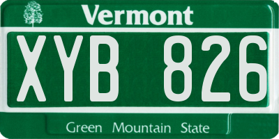 VT license plate XYB826