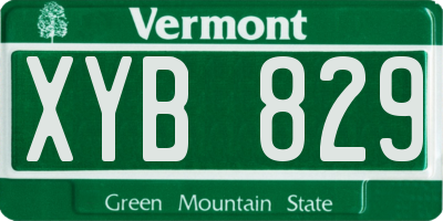 VT license plate XYB829