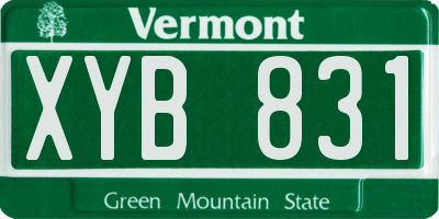 VT license plate XYB831