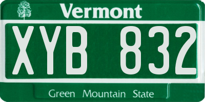 VT license plate XYB832