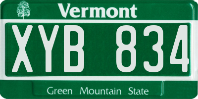 VT license plate XYB834