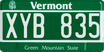 VT license plate XYB835