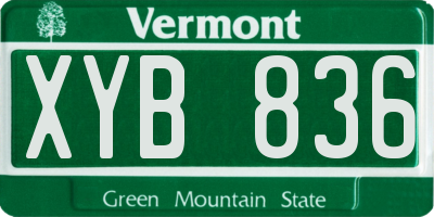 VT license plate XYB836