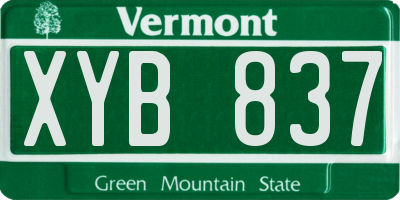 VT license plate XYB837