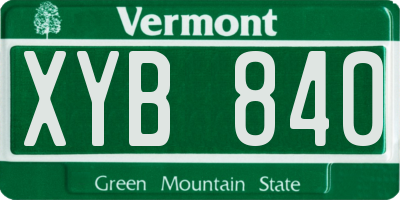 VT license plate XYB840