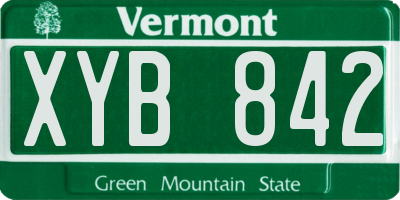 VT license plate XYB842