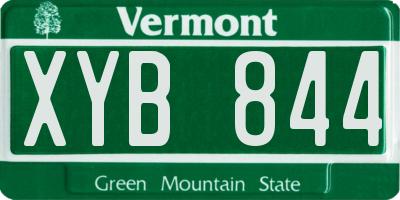 VT license plate XYB844