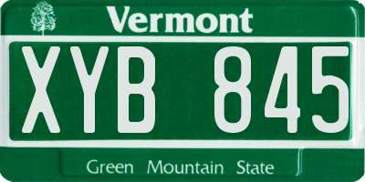 VT license plate XYB845