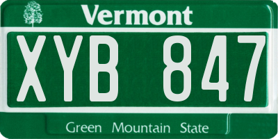 VT license plate XYB847