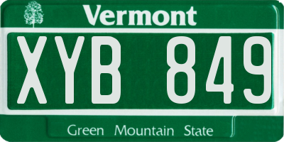 VT license plate XYB849