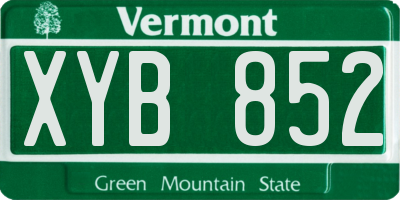 VT license plate XYB852
