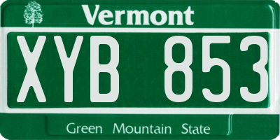 VT license plate XYB853