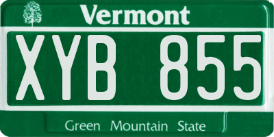 VT license plate XYB855