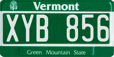 VT license plate XYB856