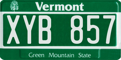 VT license plate XYB857