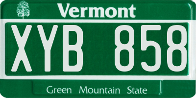 VT license plate XYB858