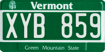 VT license plate XYB859