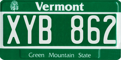 VT license plate XYB862