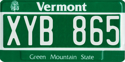 VT license plate XYB865