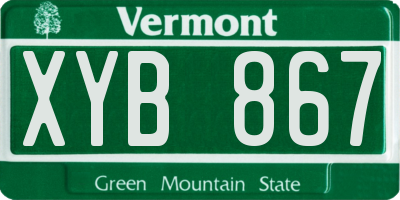 VT license plate XYB867