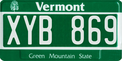 VT license plate XYB869