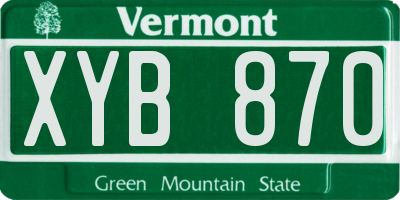 VT license plate XYB870
