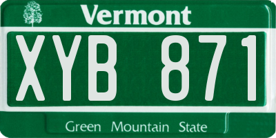 VT license plate XYB871
