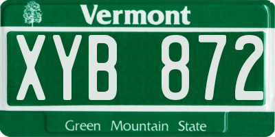 VT license plate XYB872
