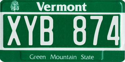VT license plate XYB874