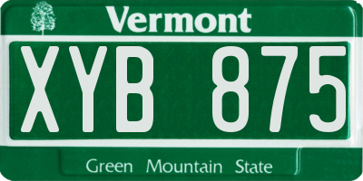 VT license plate XYB875