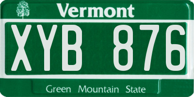 VT license plate XYB876