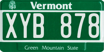 VT license plate XYB878