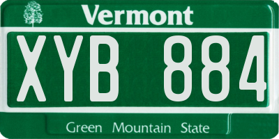 VT license plate XYB884
