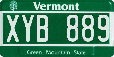VT license plate XYB889