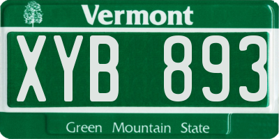 VT license plate XYB893
