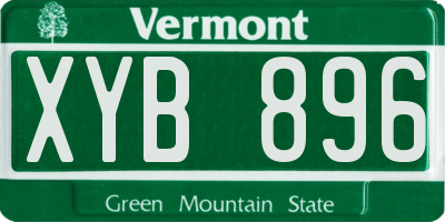 VT license plate XYB896