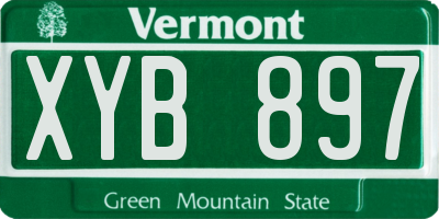 VT license plate XYB897