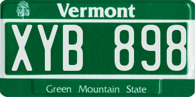 VT license plate XYB898