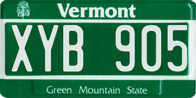 VT license plate XYB905