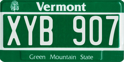 VT license plate XYB907