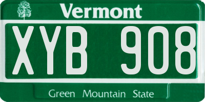 VT license plate XYB908