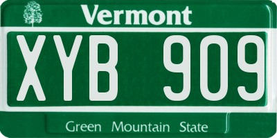 VT license plate XYB909