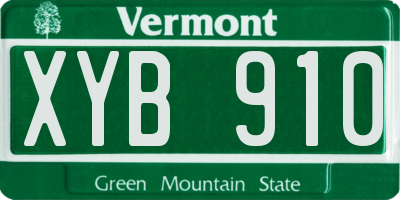 VT license plate XYB910